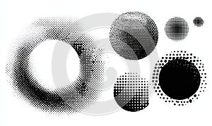 Abstract Geometric Shapes with Gradient and Halftone Patterns