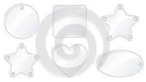 Blank Glossy Shape Badges Set