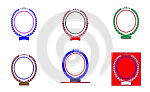 Premium Award Wreath Badge Collection Your Logo Elegant Vector Emblem Design