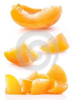 Collection of slice apricots photo