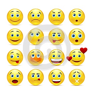 Collection of smilies with different emotions