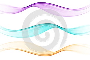 Collection of smooth smoky waves. Design element. wave flow