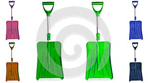 collection of snow shovels with telescopic handle