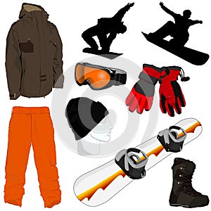 A Collection of Snowboarding Gear