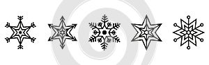 Collection of snowflakes. Snowflake shapes. Vector illustration