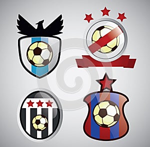 collection of soccer batches. Vector illustration decorative design photo