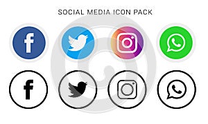 Collection of social media icons and logos