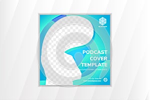 Collection of social media post templates for podcast cover template banner design