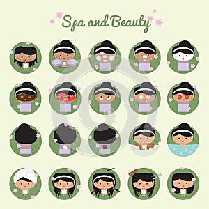 collection of spa and beauty. Vector illustration decorative design