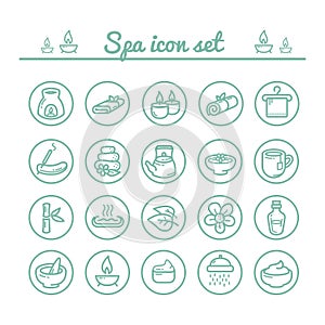 Collection of spa icons. Vector illustration decorative design