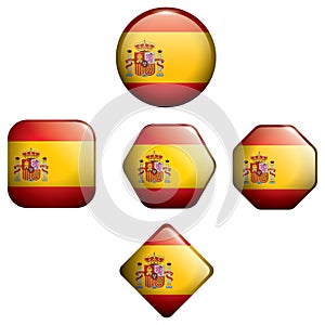 collection of spain buttons. Vector illustration decorative design