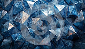 Collection of Sparkling Blue Gemstones Arranged in a Beautiful Pattern on a Dark Surface
