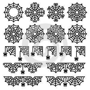 Collection of spider webs