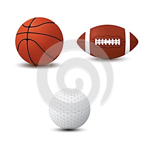 Collection of sports balls. Vector illustration decorative background design