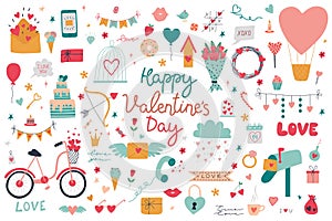 Collection of St. Valentine`s Day design elements