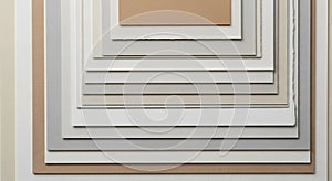 A collection of stacked rectangular paper