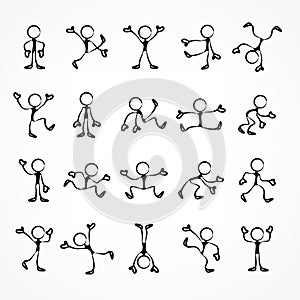 Collection of stick linear moving figures
