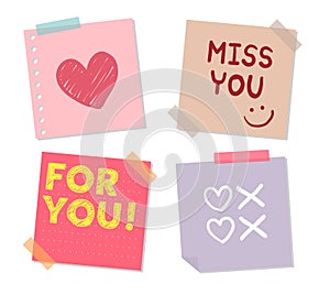 Collection of sticky note illustrations