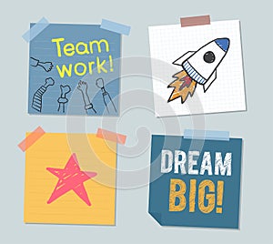 Collection of sticky note illustrations