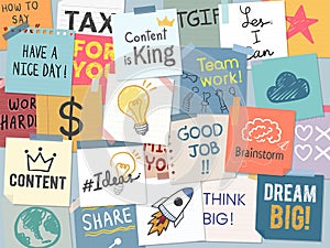 Collection of sticky note illustrations