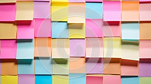 Collection of sticky notes in soft pastel hues