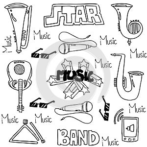 Collection stock music set doodles