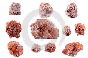 Collection of stone mineral Aragonite