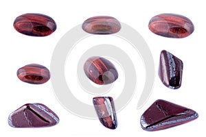 Collection of stone mineral Bull`s Eye Red Tiger`s Eye