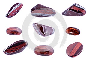 Collection of stone mineral Bull`s Eye Red Tiger`s Eye