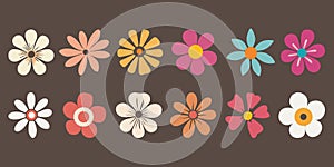 a collection of straightforward flower vector icons, a vector of a flat flower,