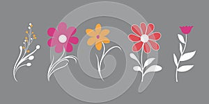 a collection of straightforward flower vector icons, a vector of a flat flower,