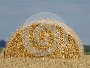 collection of straw round bale animal feed storage photo
