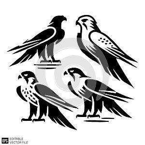 Eagle Silhouettes: Vector Illustration Set