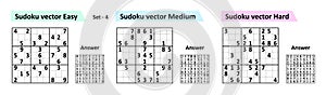 Collection Sudoku game with answers. Different complexity.