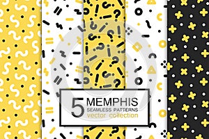 Collection of swatches memphis patterns