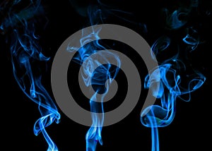 Collection swirling movement of blue smoke group