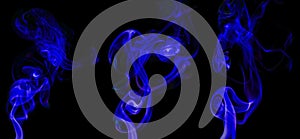 collection swirling movement of blue smoke group