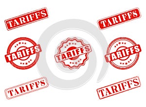 Collection of Tariffs Rubber Stamps and Seals