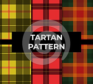 Collection Of Tartan Pattern. Scottish Background For Textile, Package Vector Design