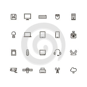 Collection of technology icons. Vector illustration decorative design