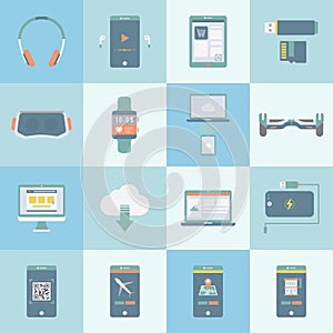 Collection of technology illustration digital devices