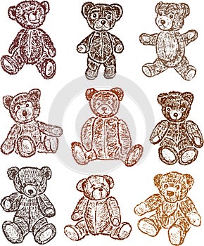 Collection of the teddy bears