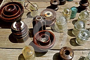 Collection of telephone insulators