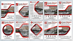 Collection of ten brochure template for annual technology related reposts,vector design a4 layout with space for text and photos photo