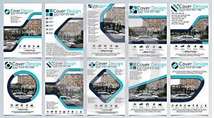 Collection of ten brochure template for annual technology related reposts,vector design a4 layout with space for text and photos b photo