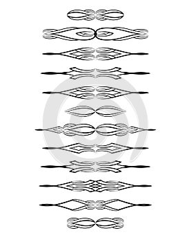 Collection of text delimiters and design elements.