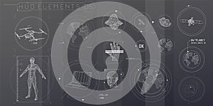 A set of HUD 3D-scanning elements for a futuristic interface.