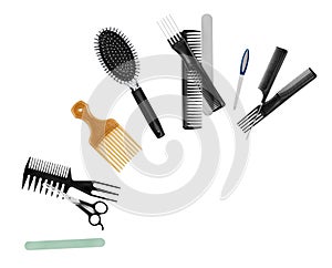 A collection of tools for professional hair stylist