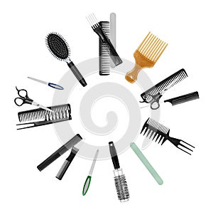 A collection of tools for professional hair stylist