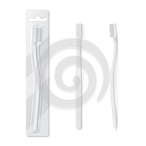 Collection of toothbrush with and without box vector illustration daily teeth hygienic